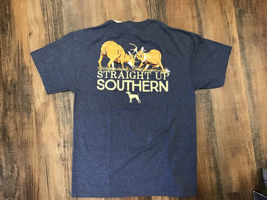 Straight Up Southern Tee Buck Fight