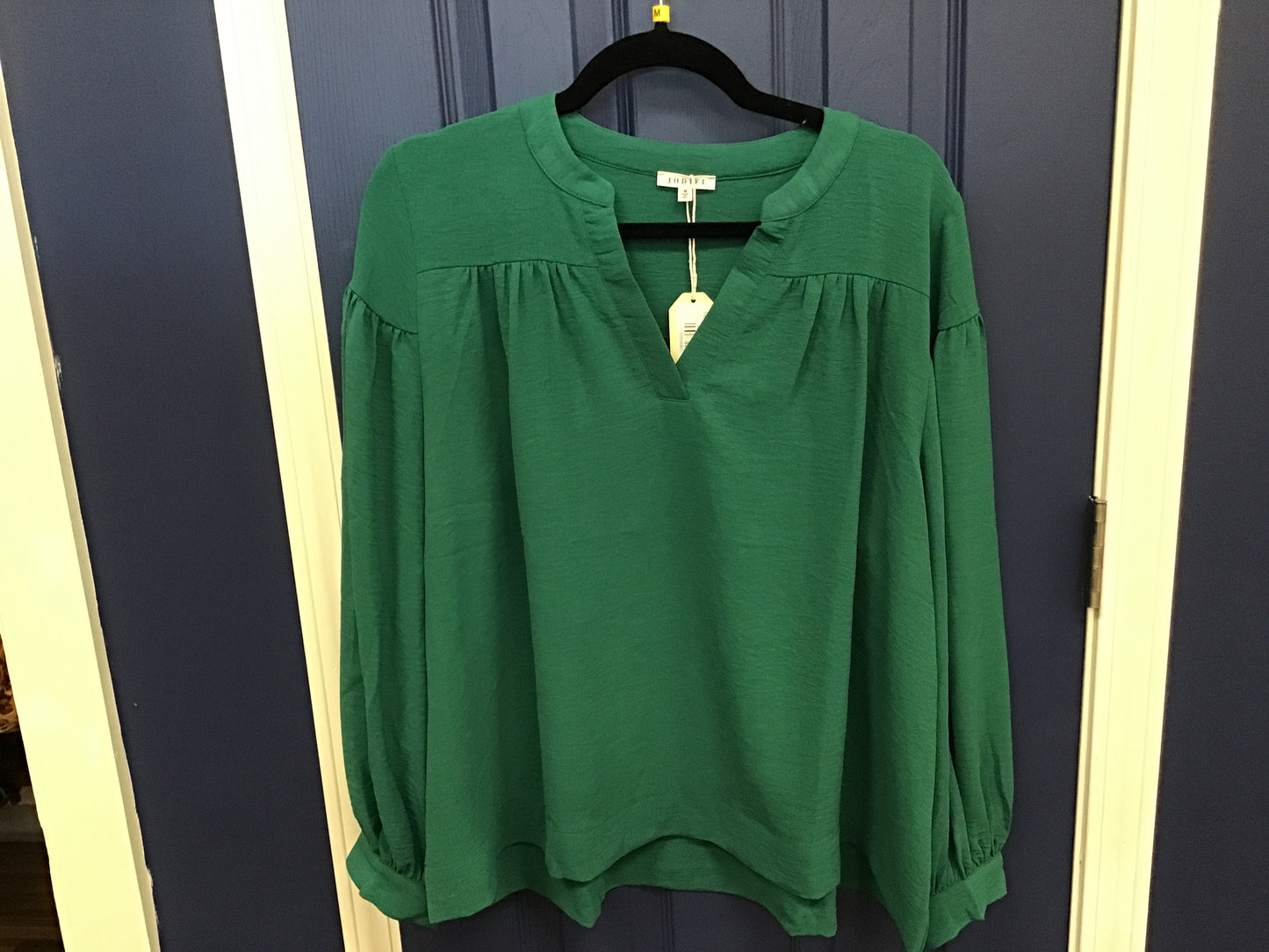 Hunter Green Chiffon LS