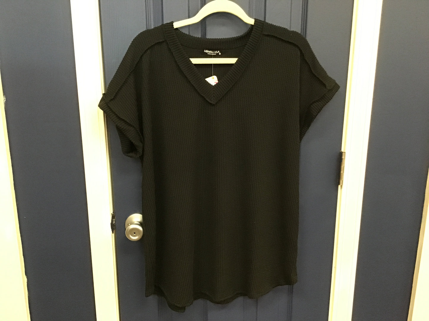 Plus Ribbed Top SS Black