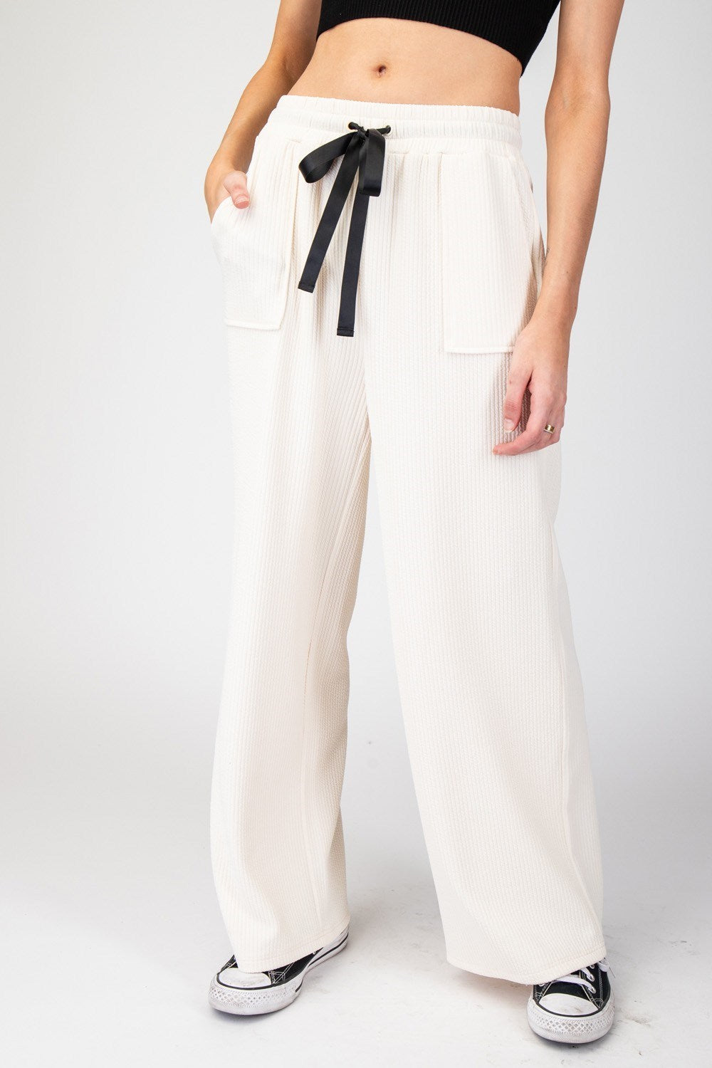 Cream Bow Pants