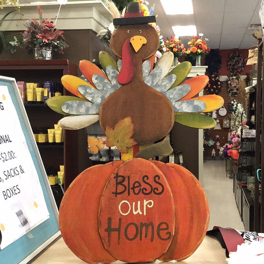 Bless Our Home Turkey Standing Sign