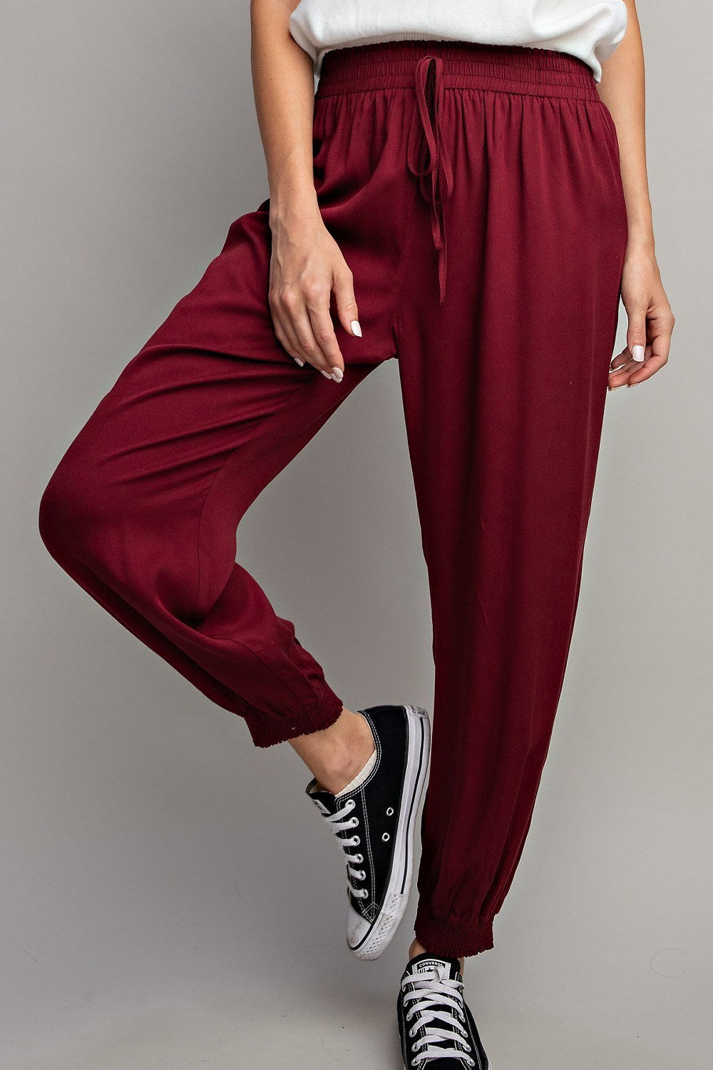 Wine Woven Joggers