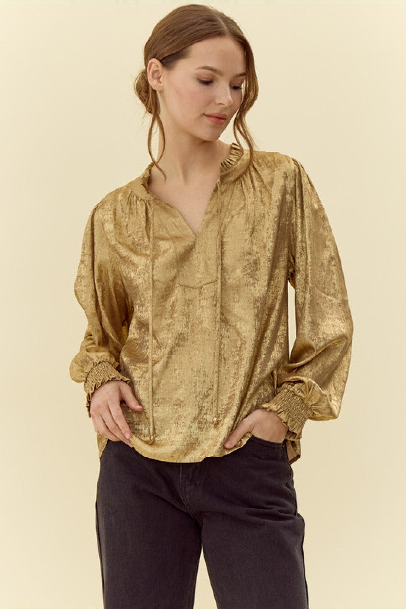 Metallic Gold LS Shirt