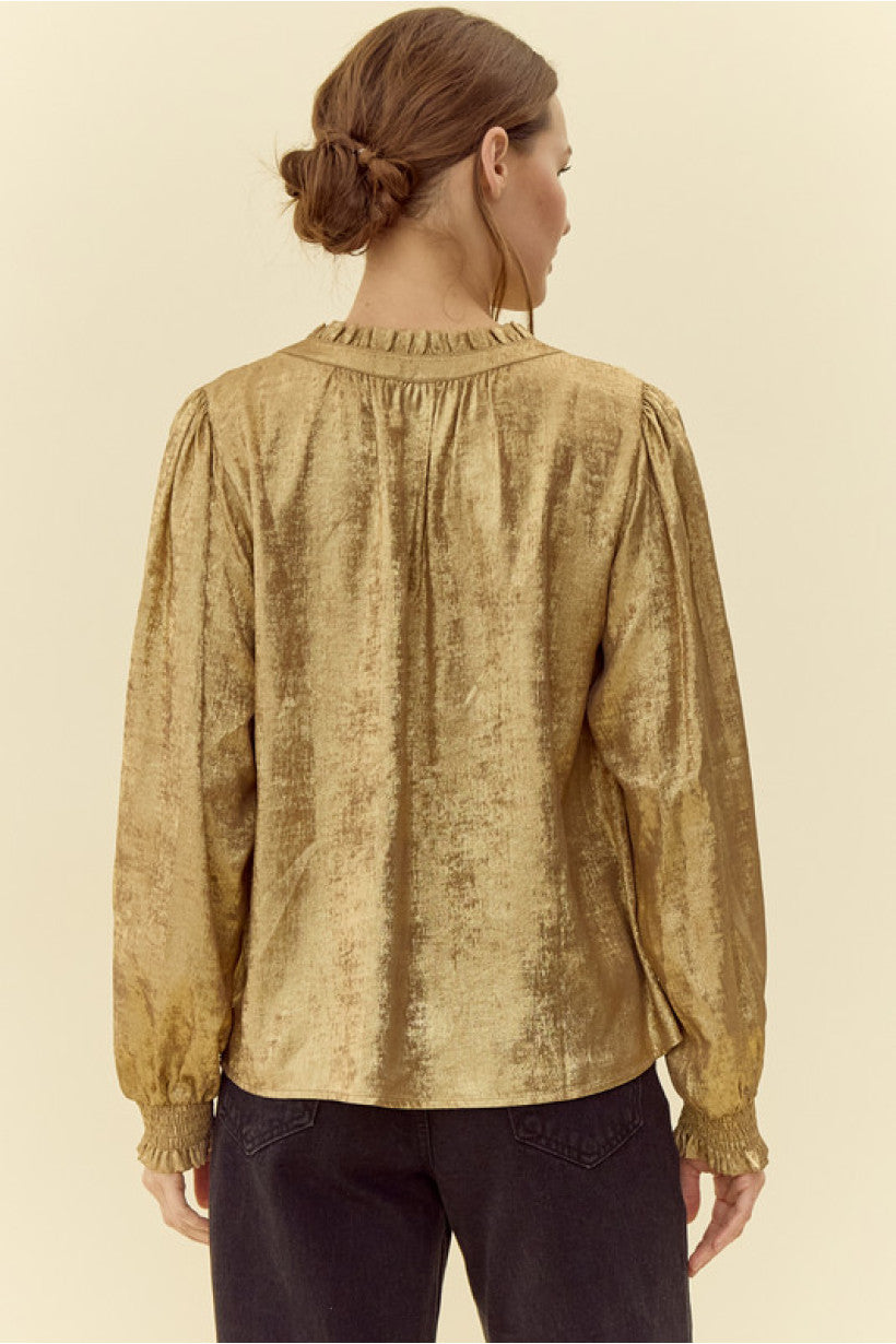 Metallic Gold LS Shirt