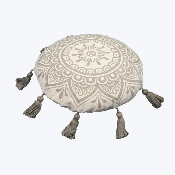 ROUND PILLOW WITH TASSELS