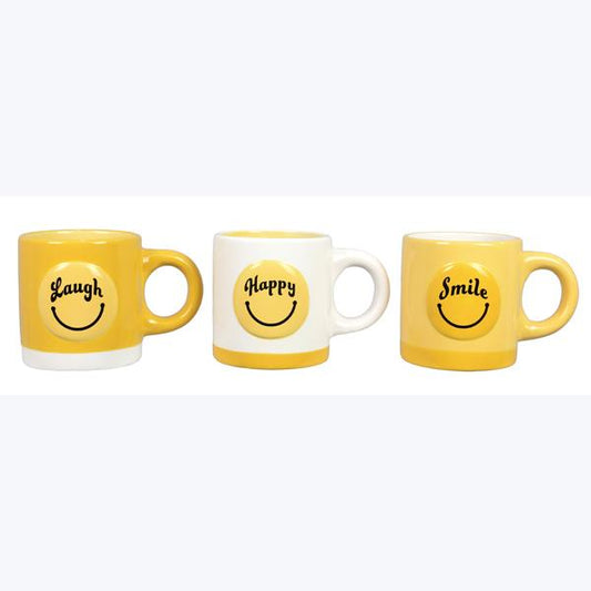 CERAMIC SUNNY DAYS MUGS, 3 AST.