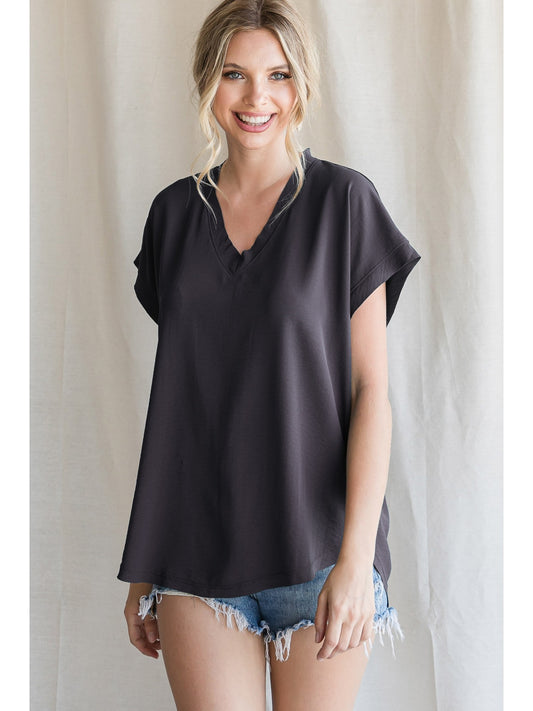 Charcoal Raw Edge Solid Top