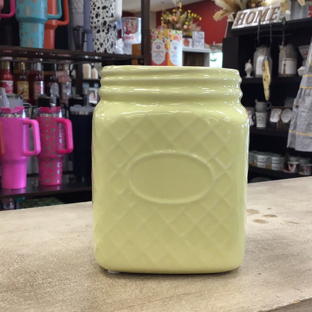 Ceramic Jar Decor - Yellow