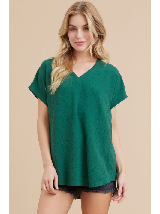 Hunter Green Raw Edge Solid Top