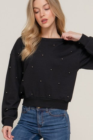 LS Pearl Stud Black Top