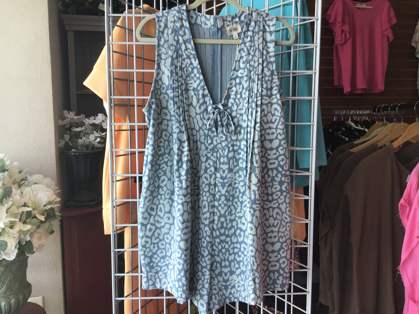 Denim Cheetah Romper