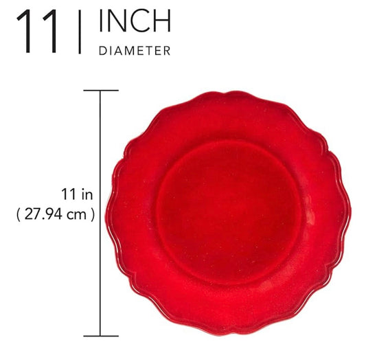 Perlette Red Melamine Dinner Plate