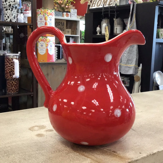 Red Polka Dot Pitcher