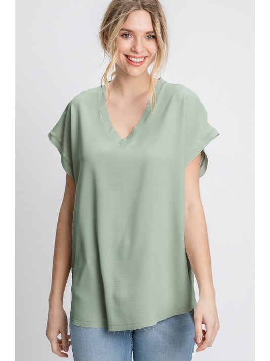 Sage Raw Edge Solid Top