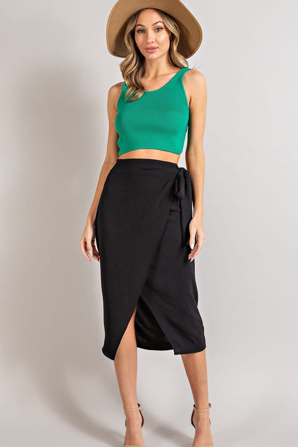 Black midi skirt