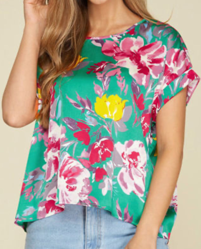 Jade Floral Print Blouse