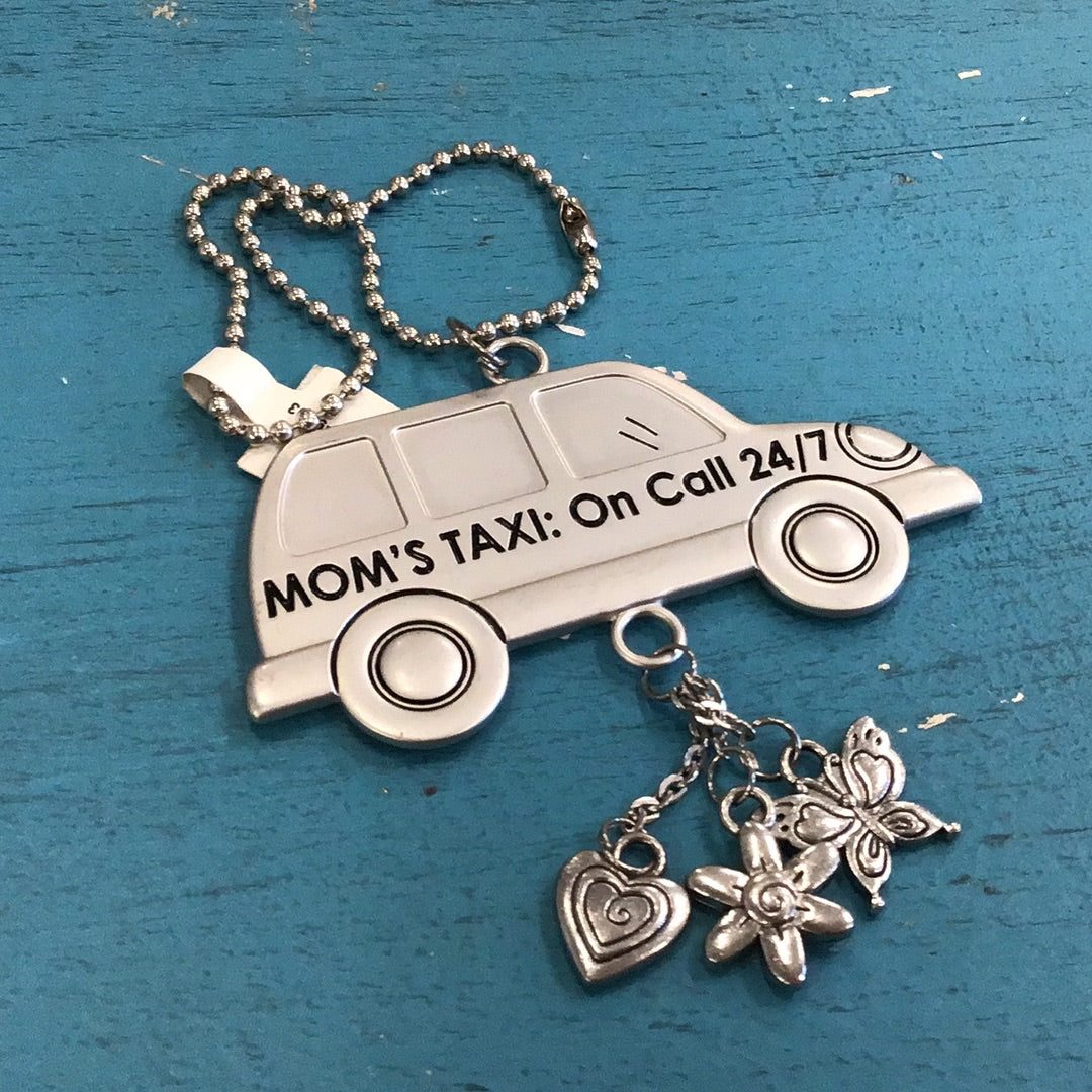 Mom’s Taxi Silver Keychain