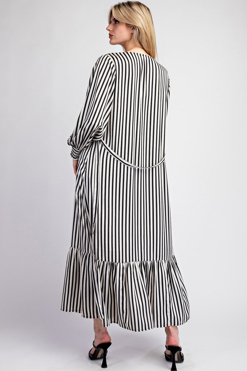 Black Stripe Maxi Kimono