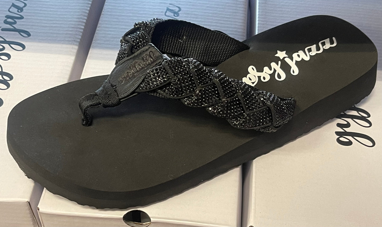 Black Glimmer Gypsy Jazz Flip Flops