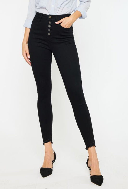 Black High Rise Super Skinny Jeans by KanCan