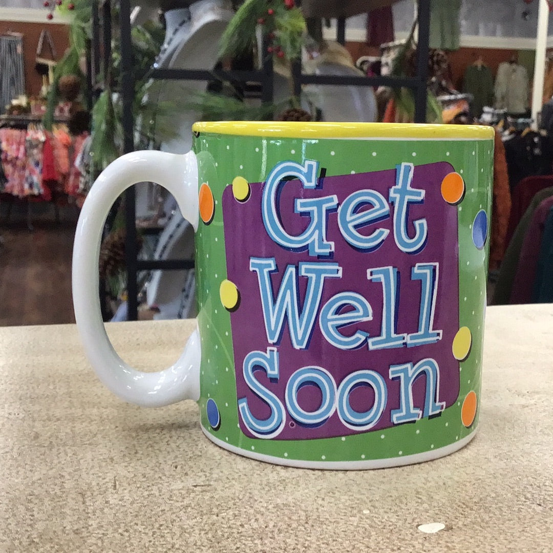 Get Well Soon Mug - Green Polka Dot