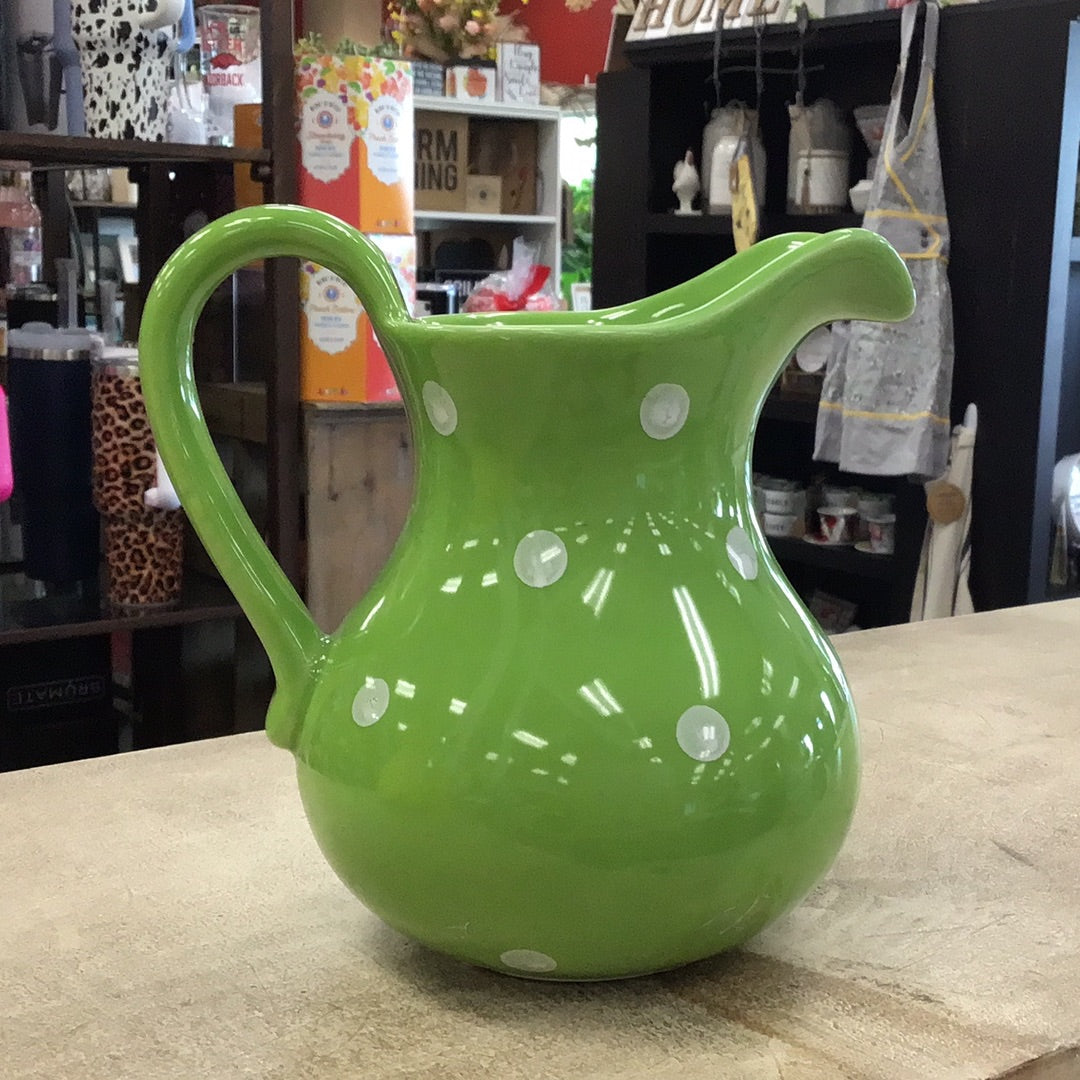 Green Polka Dot Pitcher