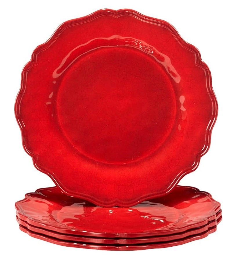 Perlette Red Melamine Dinner Plate