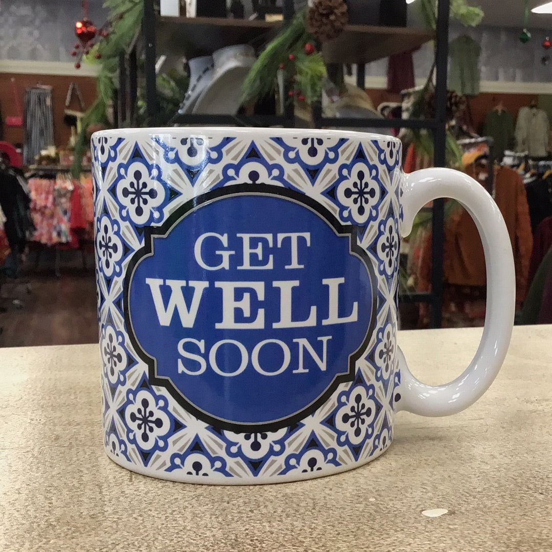 Get Well Soon Mug - Blue/White