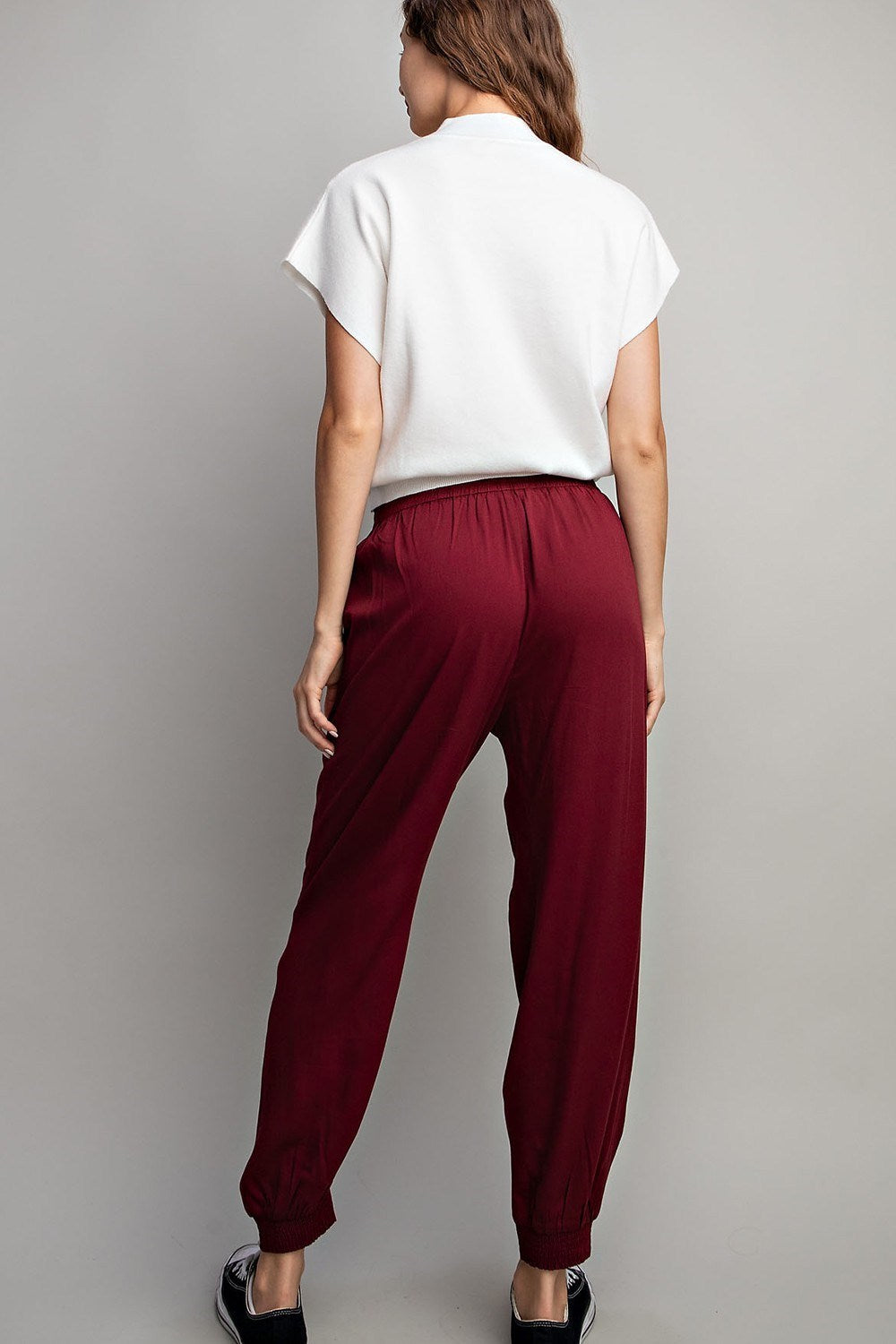 Wine Woven Joggers