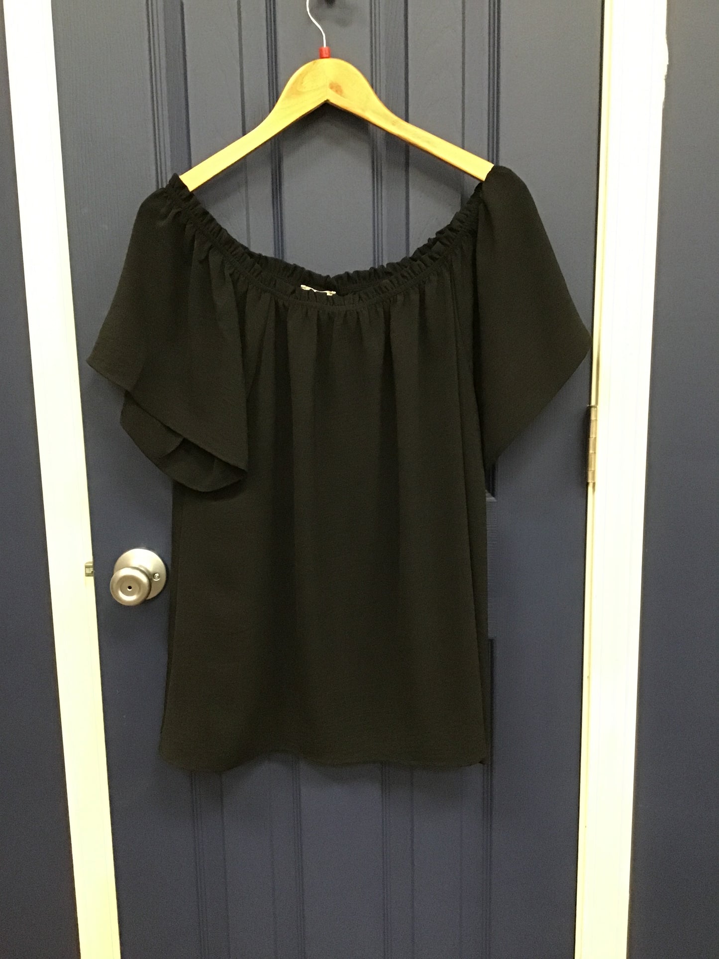 Black Air Flow Off The Shoulder Top