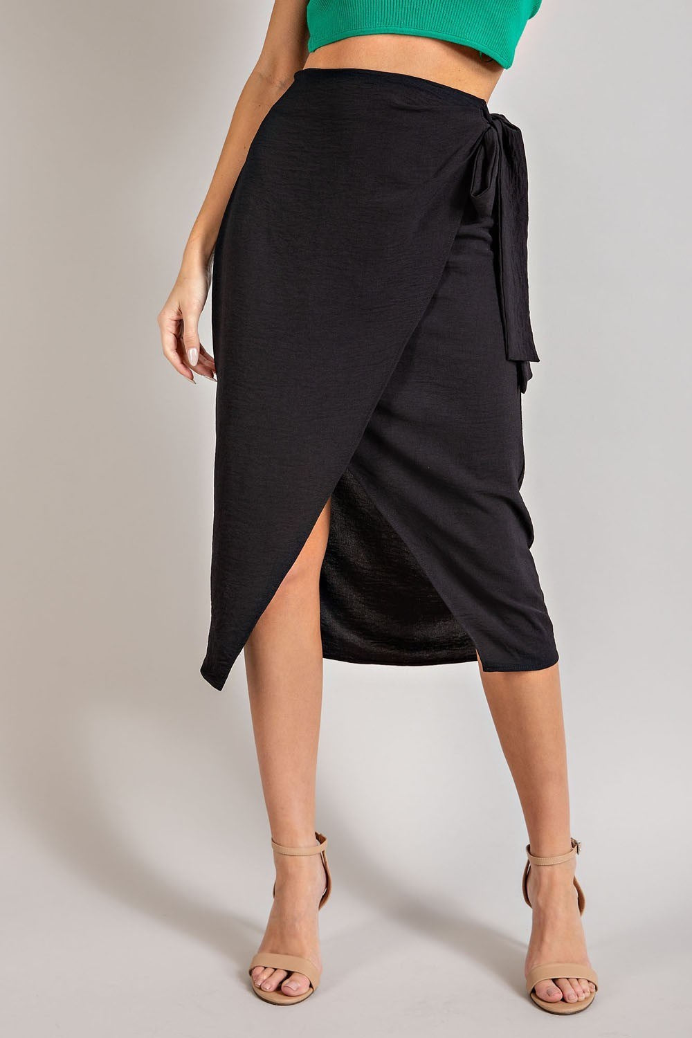 Black midi skirt