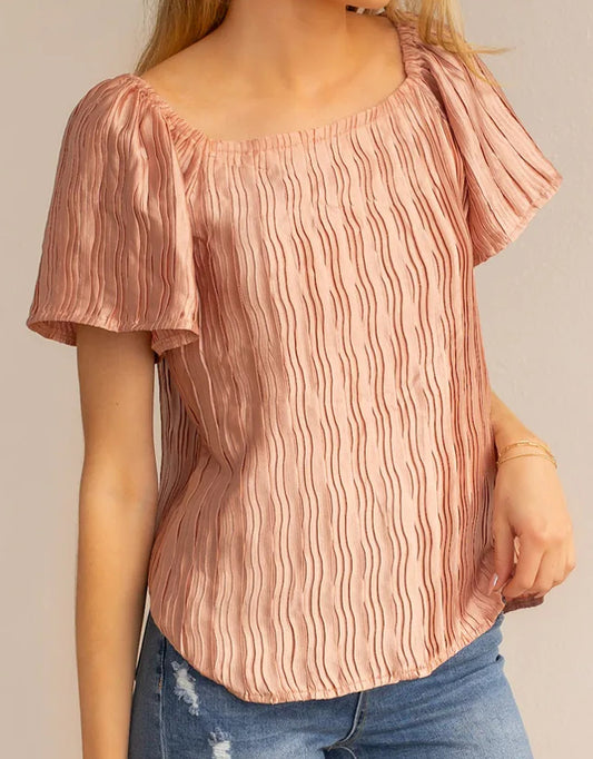 Rose Gold Silk Top