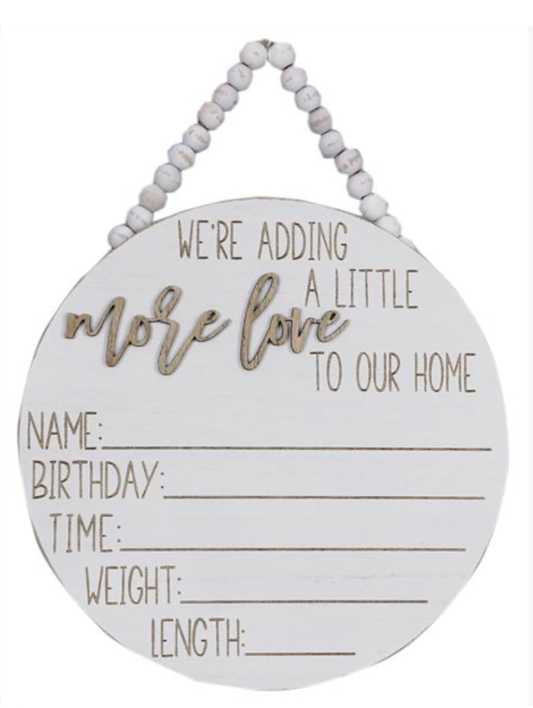 Baby Announcement Wall Sign | Door Hanger