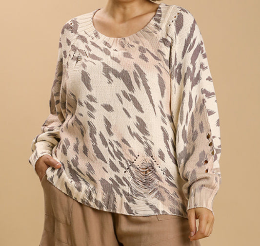 Creme leopard sweater