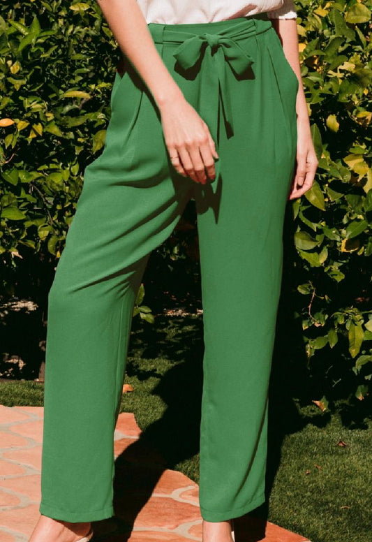 Kelly Green Tie Dress Pants