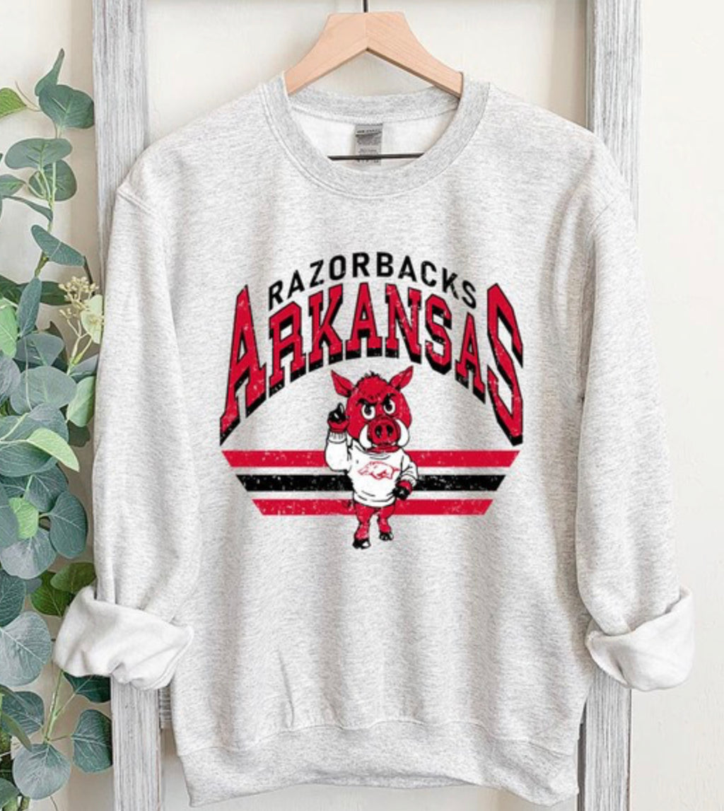 Ash Arkansas Razorback Sweatshirt