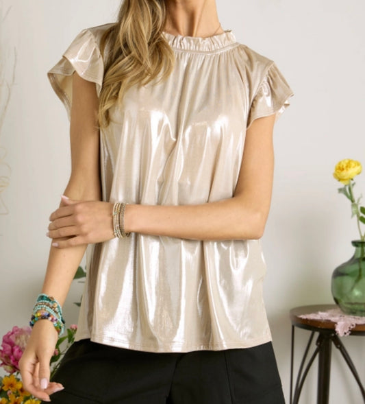 Champagne Foil Blouse