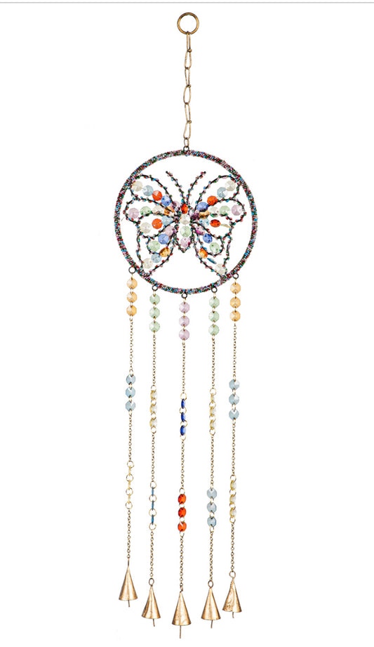 Beaded Butterfly Wind Chime