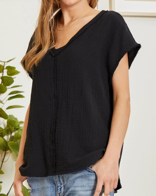 Raw Cotton Gauze Top