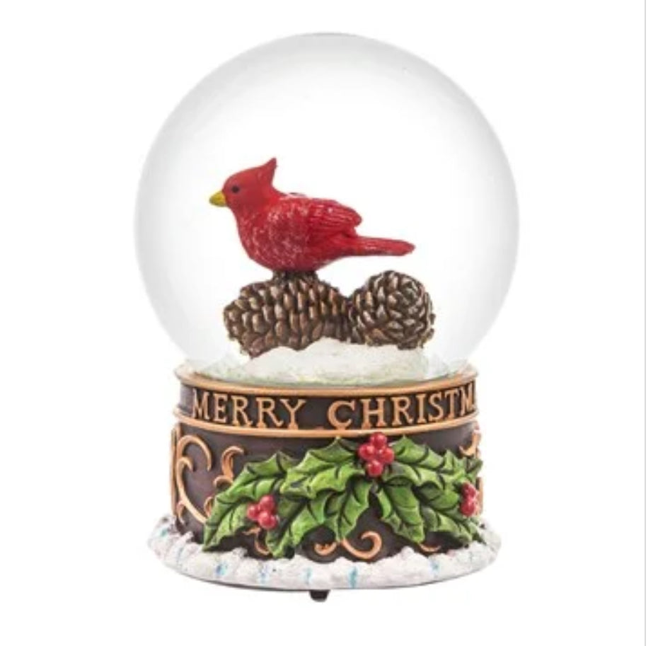 Snow Globe - Cardinal Merry Christmas