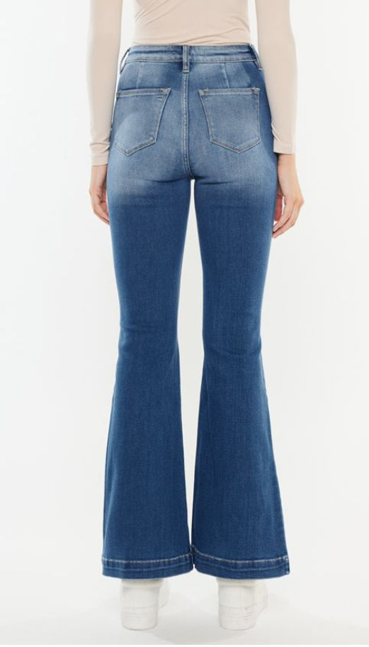 High Rise Petite Trouser Flare Jeans by KanCan