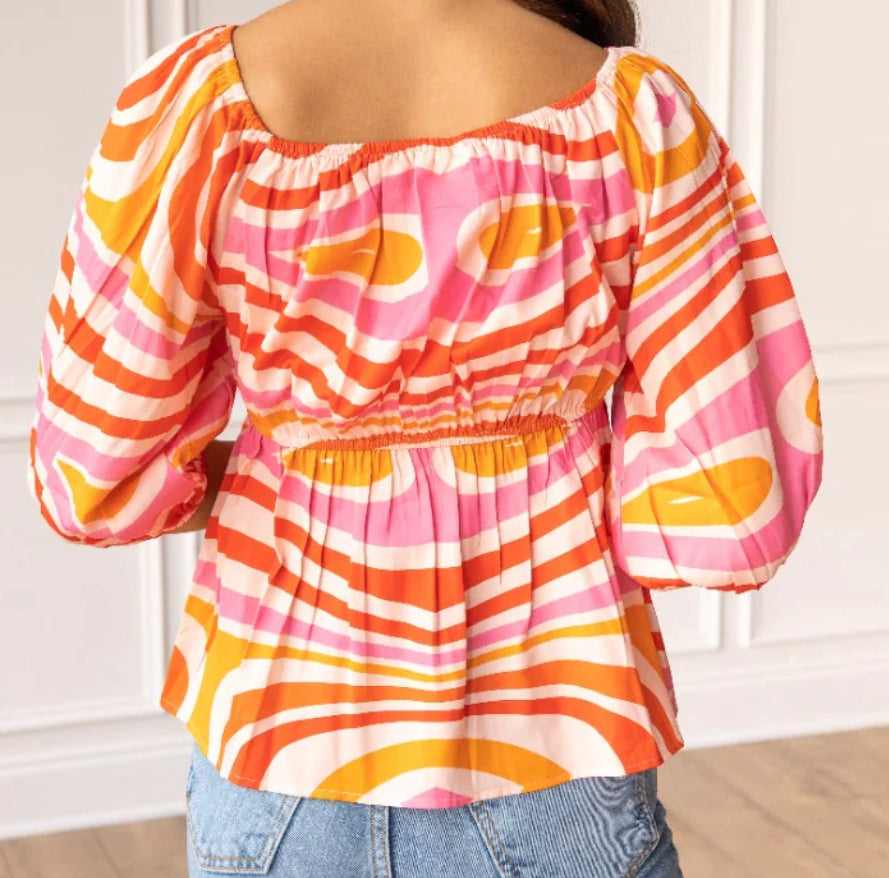 Groovy Puff Sleeve Top