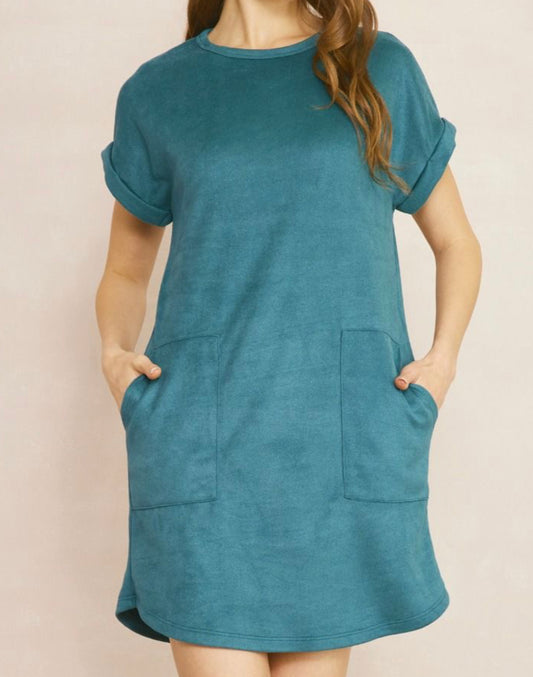 Faux Suede SS Dress