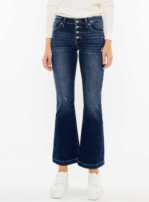 Mid Rise Petite Flare Jeans by KanCan