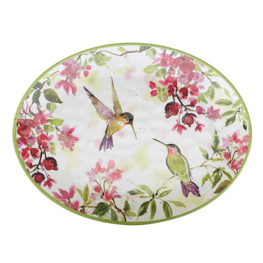 Hummingbirds Melamine Oval Platter