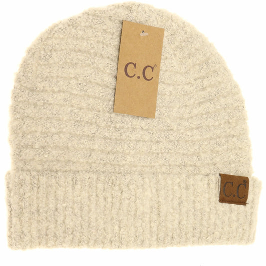 C.C Boucle Knit Beanie - Beige