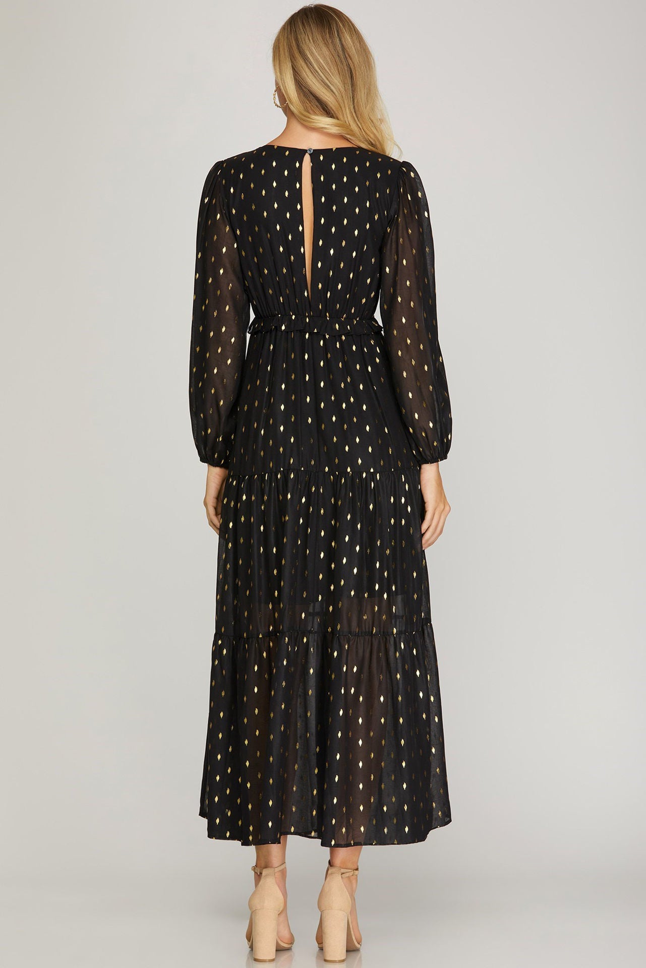 Black | Gold Polka Dot Maxi