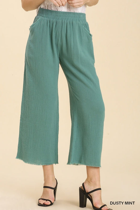 Dusty Mint Linen Pants