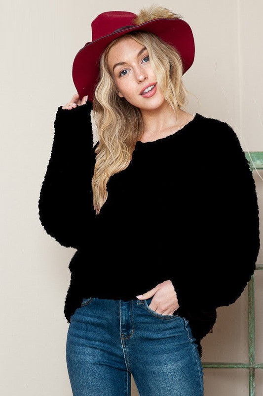 Black Bubble LS Sweater