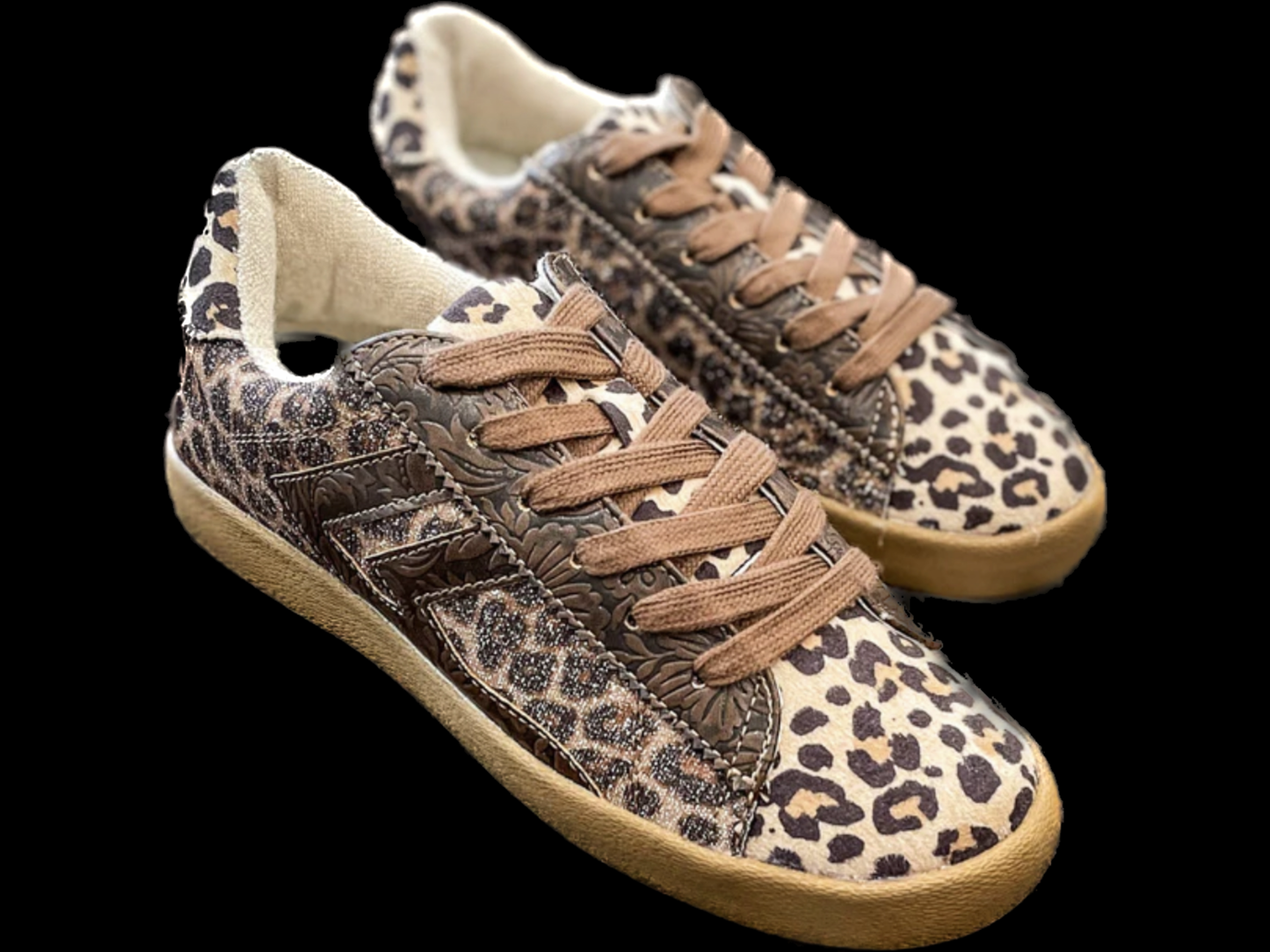 Tan Leopard Champ Tooled Sneaker By Very G